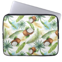 Watercolor Tropical Coconut Pattern