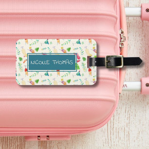 Watercolor Tropical Daiquiri Pattern Luggage Tag