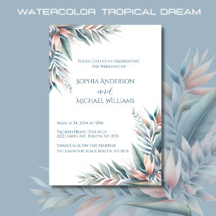 Watercolor Tropical Dream-Wedding Invitation