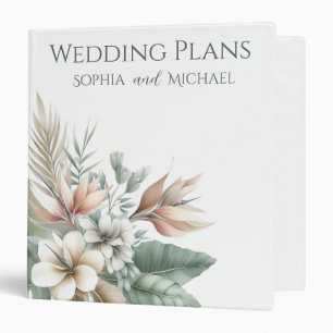 Watercolor Tropical Elegance-Wedding Plans- Binder