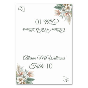 Watercolor Tropical Elegance Wedding-Vegetarian Table Number