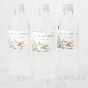 Watercolor Tropical Elegance-Wedding Water Bottle Label