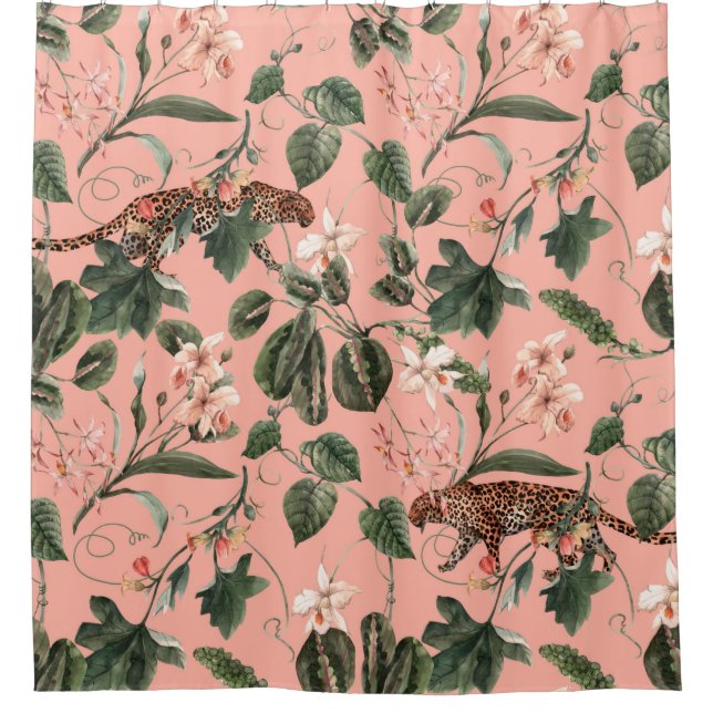 Watercolor tropical exotic pattern with orchid, gr (Front)