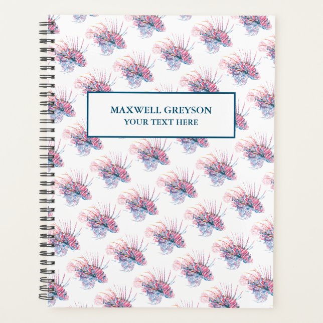 Watercolor Tropical Fish Pattern Planners (Front)