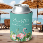 Watercolor Tropical Floral Bachelorette Party Can Cooler<br><div class="desc">Watercolor Tropical Floral Greenery Bachelorette Party Can Cooler with Pink Flamingo.</div>