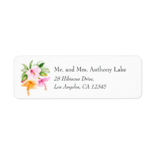 Watercolor Tropical Floral Beach Wedding