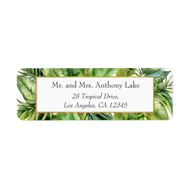Watercolor Tropical Floral Beach Wedding (Front)