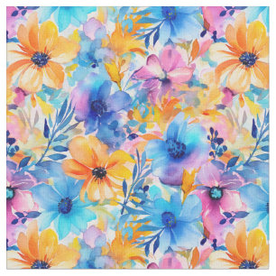 Watercolor Tropical Floral Fabric