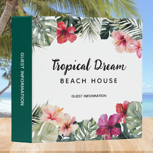 Watercolor Tropical Floral Guest Information Binder