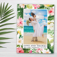 Watercolor Tropical Floral Love and Thanks