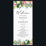 Watercolor Tropical Flowers Summer Wedding Program<br><div class="desc">Share the wedding details with your family and friends with these customizable wedding programs. It features watercolour garlands of pumeria,  hibiscus,  palm leaves and other tropical flowers and greenery. Personalize by adding your details. These tropical wedding programs are perfect for summer weddings.</div>