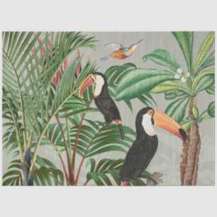 Watercolor Tropical Forest & Toucan Birds Tissue Paper