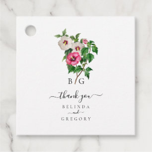 Watercolor Tropical Hibiscus Summer Wedding Favour Tags