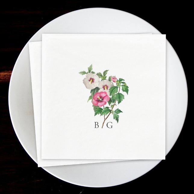Watercolor Tropical Hibiscus Summer Wedding  Napkin (Watercolor Tropical Hibiscus Summer Wedding Napkins)
