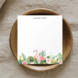 Watercolor Tropical Leaf Flamingo Custom Notepad<br><div class="desc">Watercolor Tropical Leaf Flamingo Custom Notepad</div>