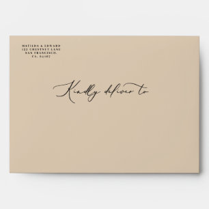 Watercolor tropical leaf orchid pampas grass envelope