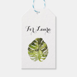 Watercolor Tropical Leaf Painting Gift Tags