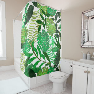 Watercolor tropical leaves