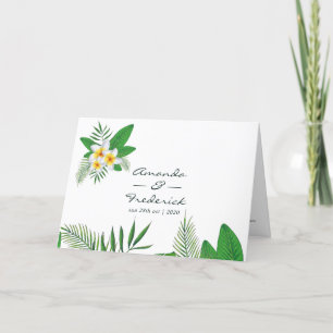 Watercolor Tropical Leaves Beach Wedding Program