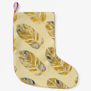 Watercolor Tropical Leaves Modern Pattern Small Christmas Stocking