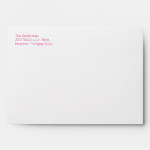 Watercolor Tropical Leaves Pink Return Address Envelope
