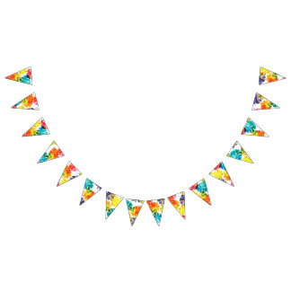 Watercolor Tropical Leaves wedding  monogram Bunting Flags