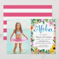 Watercolor Tropical Luau | Photo Birthday Party