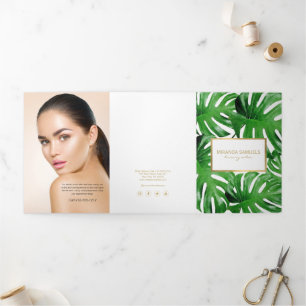Watercolor Tropical Monstera Brochure Feuille
