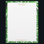Watercolor Tropical Monstera Leaves Pattern Letterhead<br><div class="desc">Coordinates with the Watercolor Tropical Monstera Leaves Pattern Business Card Template by 1201AM. An elegant tropical motif of watercolor monstera leaves becomes an eye-catching border pattern on this personalized letterhead. Art and design © 1201AM Design Studio | www.1201am.com</div>