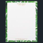 Watercolor Tropical Monstera Leaves Pattern Letterhead<br><div class="desc">Coordinates with the Watercolor Tropical Monstera Leaves Pattern Business Card Template by 1201AM. An elegant tropical motif of watercolor monstera leaves becomes an eye-catching border pattern on this personalized letterhead. Art and design © 1201AM Design Studio | www.1201am.com</div>