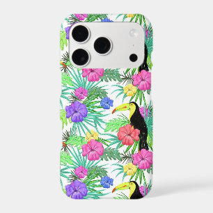Watercolor Tropical Palm,Hawaiian Hibiskus Toucan