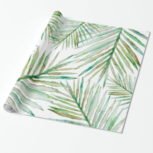 Watercolor Tropical Palm Leaf Wrapping Paper