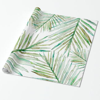 Watercolor Tropical Palm Leaf Wrapping Paper