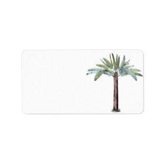 Watercolor Tropical Palm Tree Label