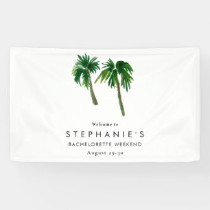 Watercolor Tropical Palm Trees  Bachelorette    Banner