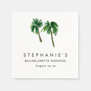 Watercolor Tropical Palm Trees  Bachelorette    Napkin