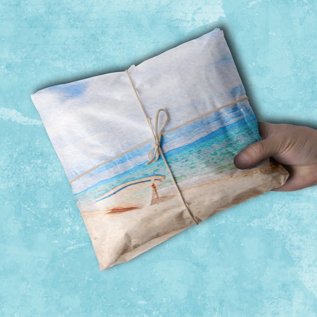 Watercolor Tropical Paradise Beach Tissue Paper (Creator Uploaded)