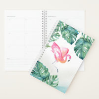 Watercolor Tropical Pink Flamingo