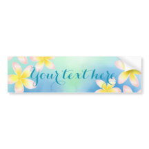 Watercolor Tropical Plumeria Custom Bumper Sticker