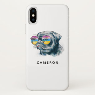 Watercolor Tropical Puppy Add Your Name Case-Mate iPhone Case