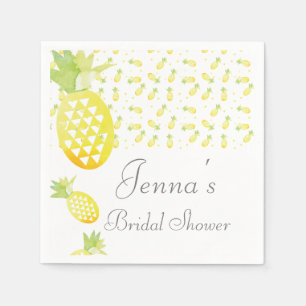 Watercolor Tropical Repeat Pineapple Napkin