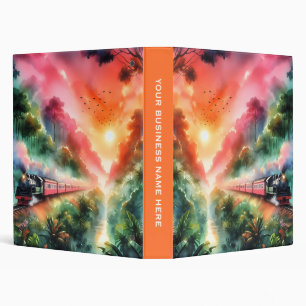 Watercolor Tropical Sunset Train Journey Binder