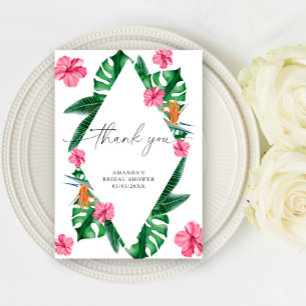 Watercolor Tropical - thank you bridal shower  Card