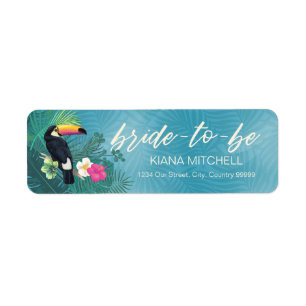 Watercolor Tropical Toucan Bride-to-Be Teal ID577
