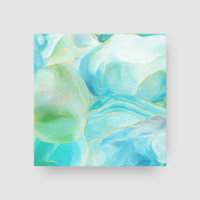 Watercolor Tropical Turquoise Abstract Gemstone