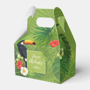 Watercolor Tropical w/Toucan Wedding V2 Gr ID577 Favor Box