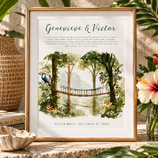 Watercolor Tropical Wedding Keepsake Print