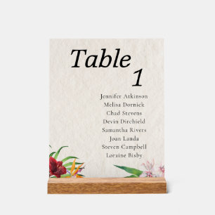 Watercolor Tropical Wedding Seating Chart