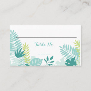 Watercolor Tropical Wedding Table No. Place Card