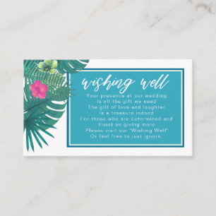 Watercolor Tropical Wishing Well V2 Teal ID577 Enclosure Card
